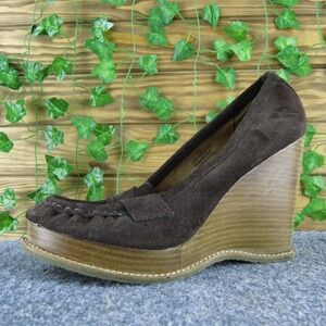 Boutique Women's ‎ Platform Brown Leather Pump 8.5 Medium Gently Used 2025